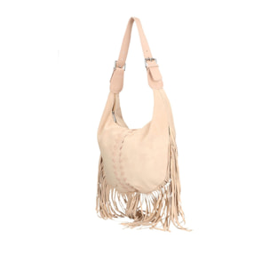 Borsa a spalla da donna - Modello Zefira - Pelle Scamosciata - 40.0 x 27.0 x 7.0 cm