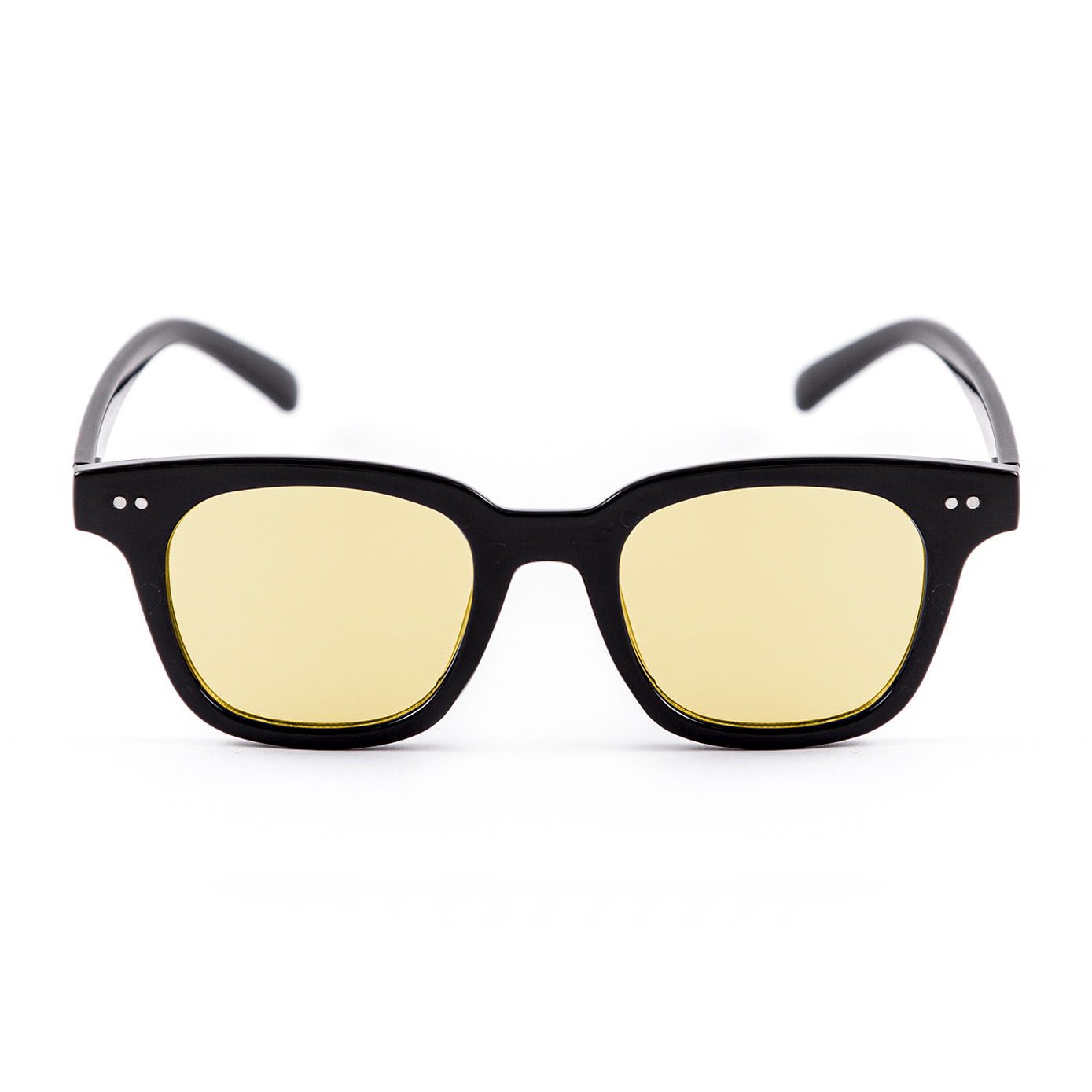 Gafas de sol PALO ALTO SAMUI - Negro brillante y bisagra de metal / De pc plana de color amarillo