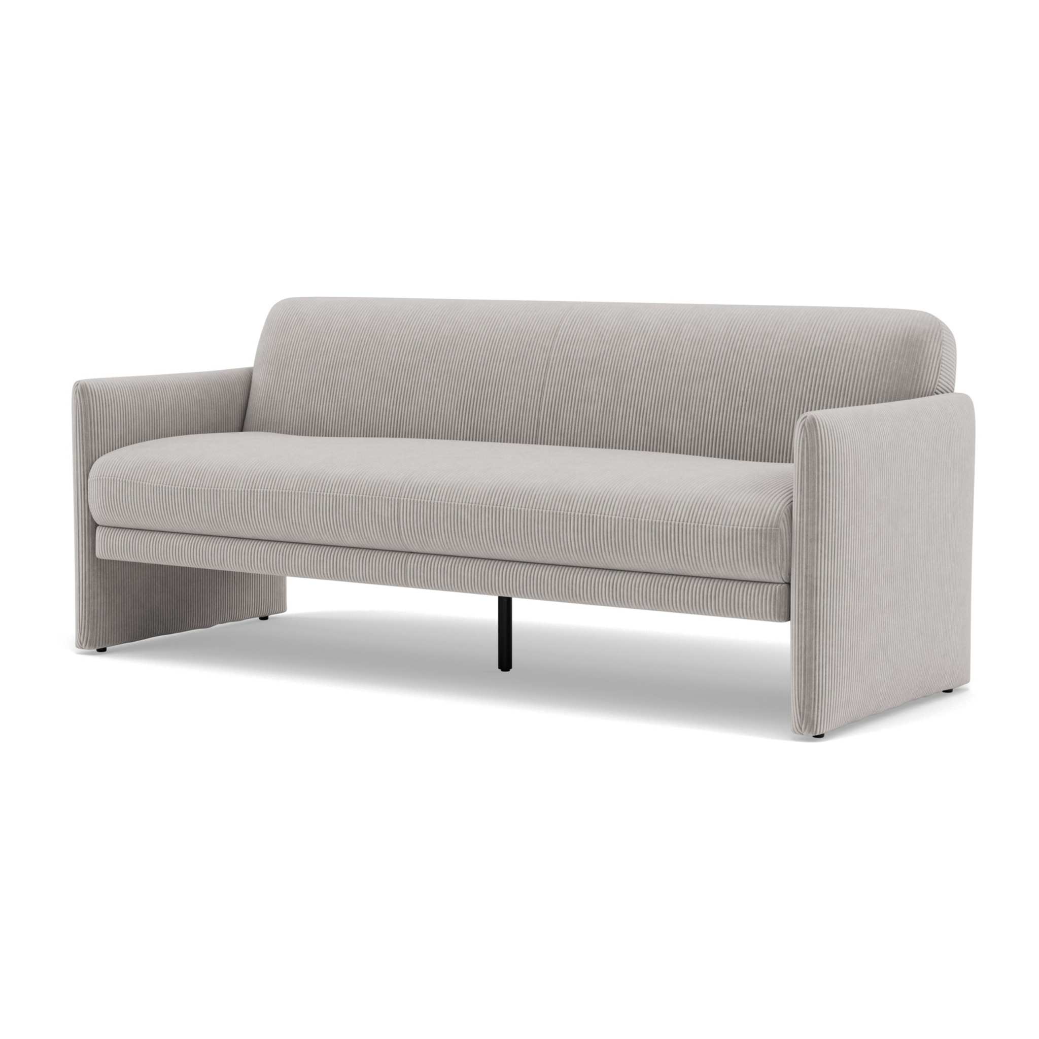 Mathis - Canapé convertible clic-clac 3 places en velours côtelé - Gris