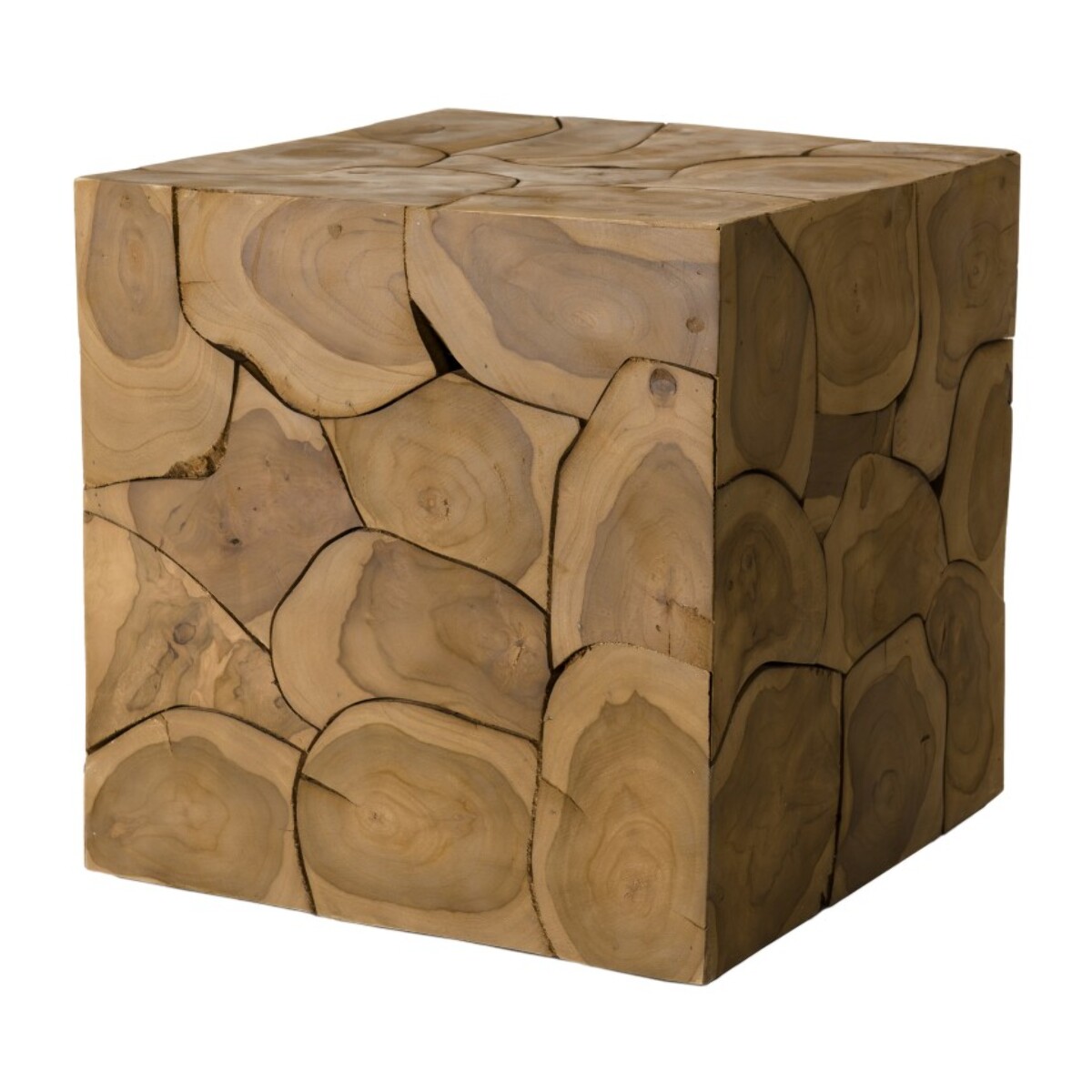 SAM - Cube 40x40cm bois Teck nature