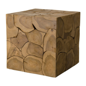 SAM - Cube 40x40cm bois Teck nature