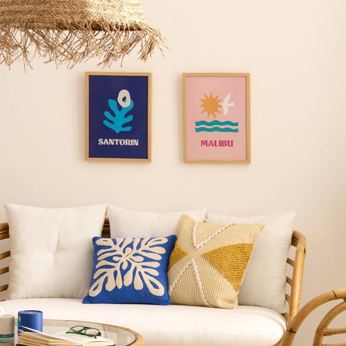 Affiche encadrée Libe 30x40cm "Santorin"