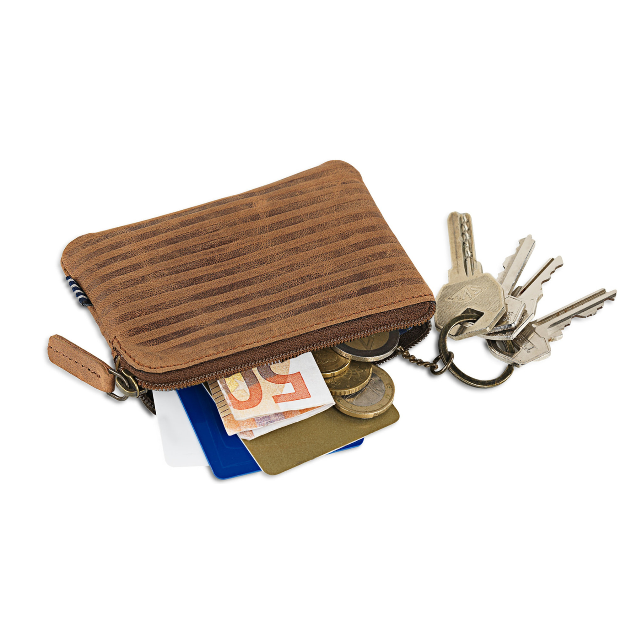 Monedero Primer De Piel Marron