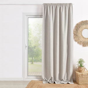 Rideau 100% occultant double face galon fronceur - Ivoire