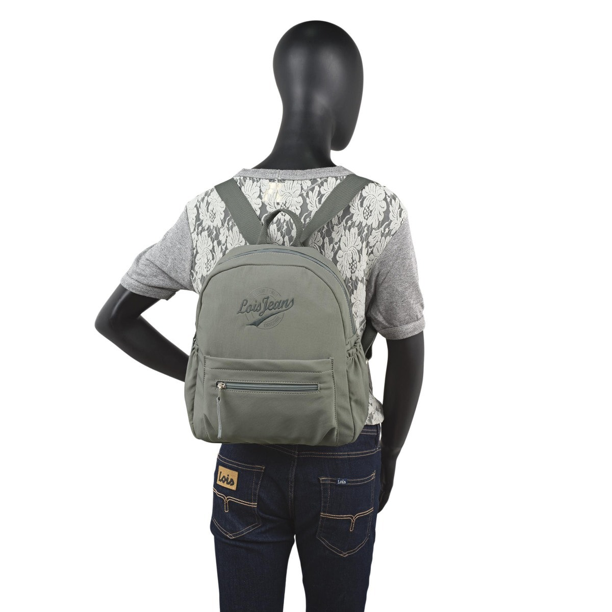 Bolso Mochila Mujer Lois Pyramid Verde Kaki
