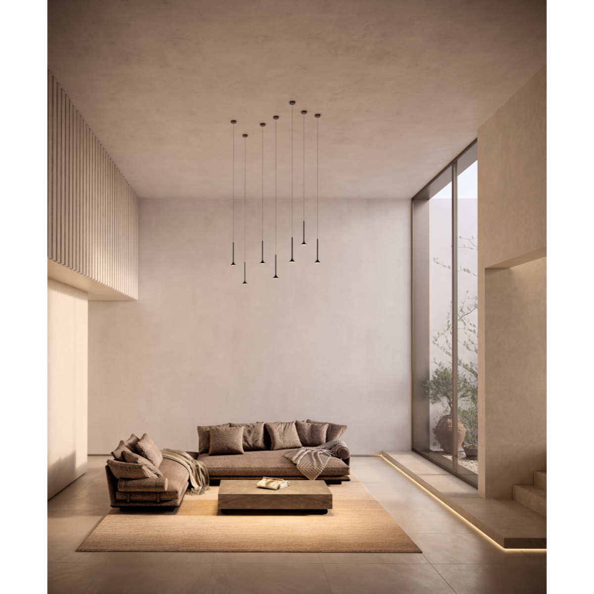 LEDS C4 Colgante Alive Single LED 8.5 Blanco cálido - 2700K ON-OFF Negro 492lm