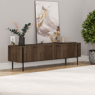 VIENNA Meuble TV avec placards aspect noyer 160cm