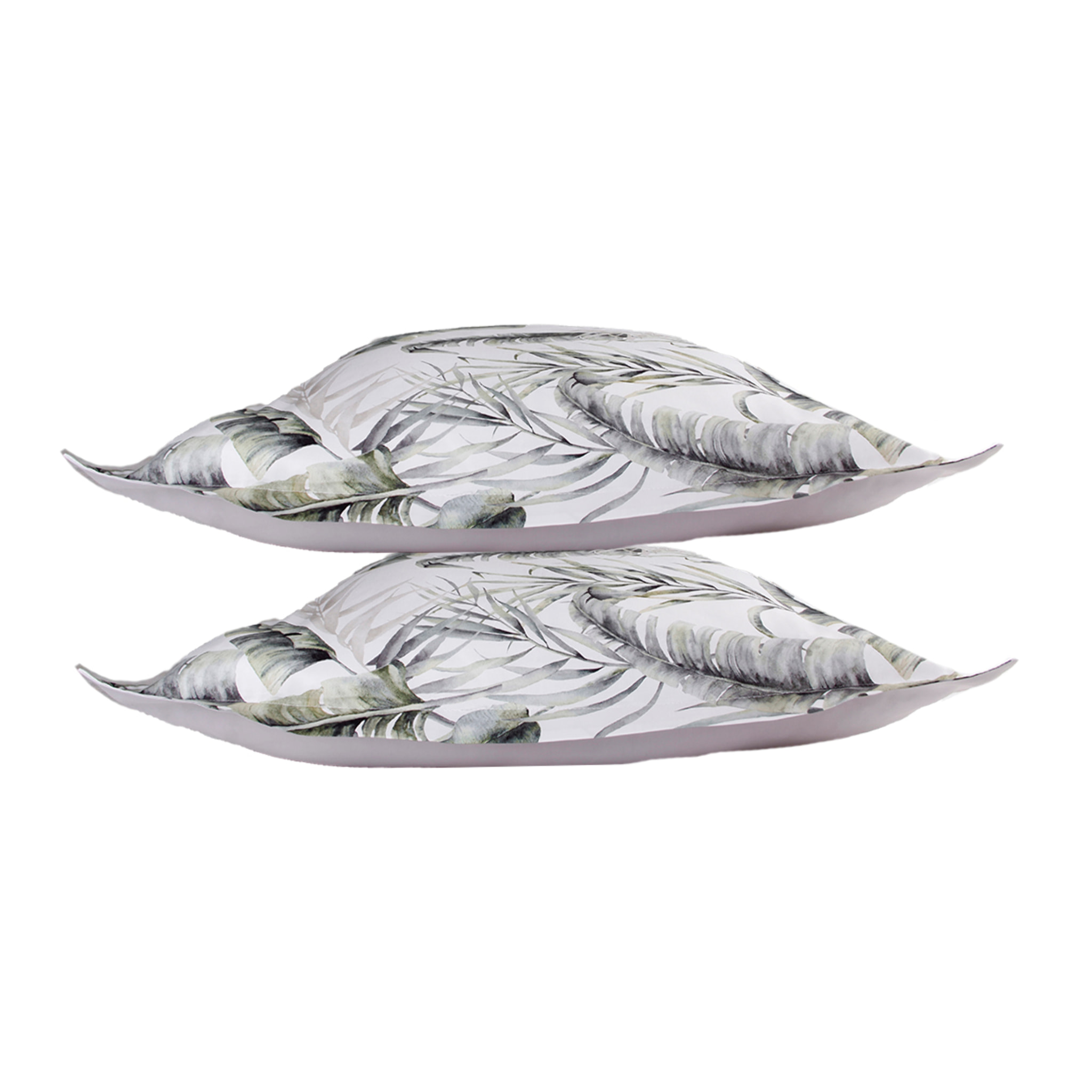 Lot de 2 Taies d'oreiller satin de coton imprimé Palmariva