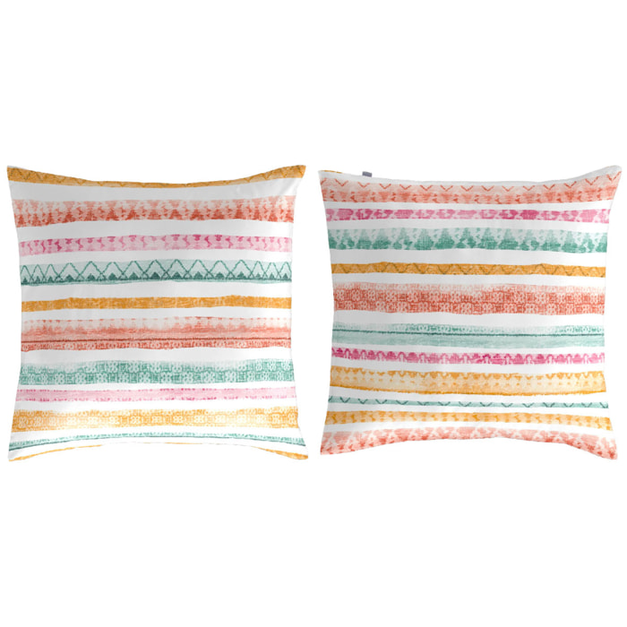 2 Taies d'oreiller en coton 65x65 cm TRIBE A