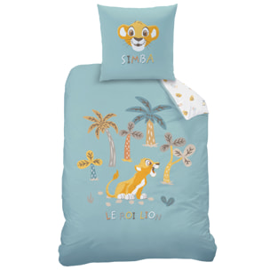 Parure de lit imprimée 100% coton, DISNEY HOME LE ROI LION SAVANE