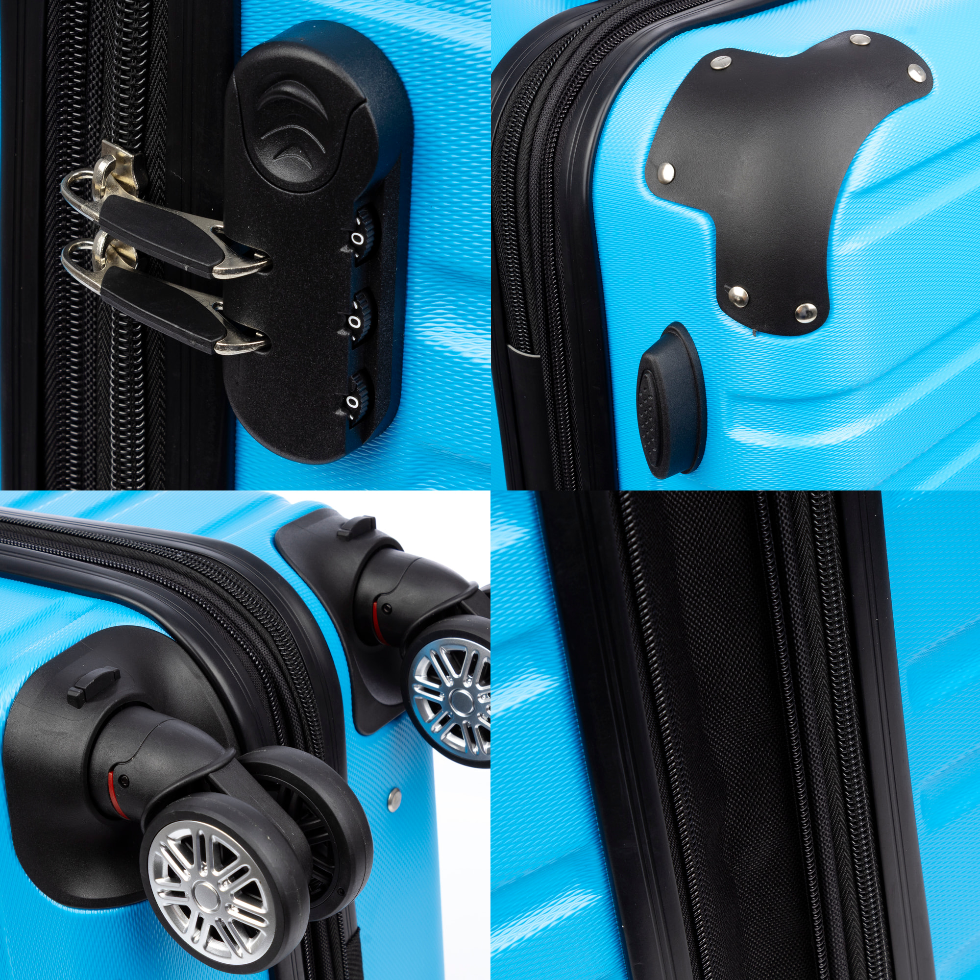 Set di 2 valigie Trolley espandibili, in materiale leggero ABS ad alta resistenza con angoli rinforzati. Chiusura numerica, 4 ruote doppie girevoli a 360° e rimovibili.