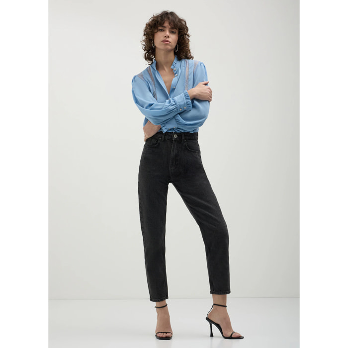 Camicia con inserti in pizzo