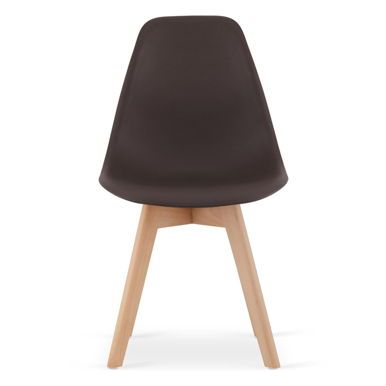 Sedia Kito marrone caffè con gambe in faggio