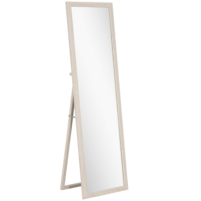 Miroir sur pied ou mural pleine longueur cadre effet travertin