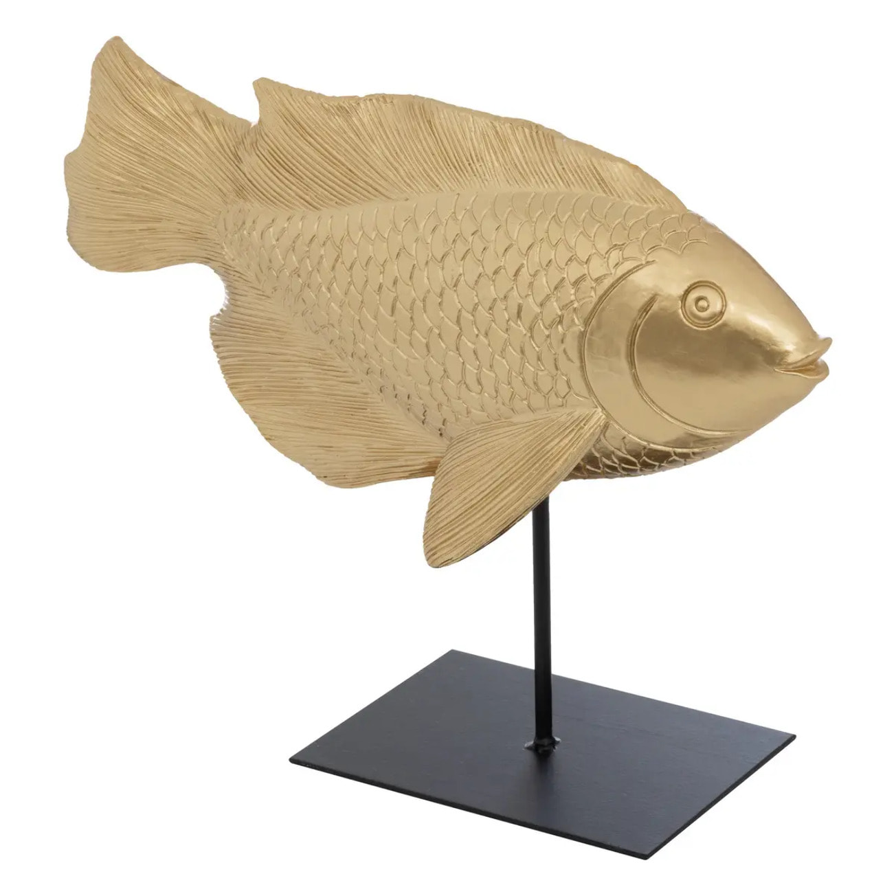 Statuette poisson "Océane" doré H25cm