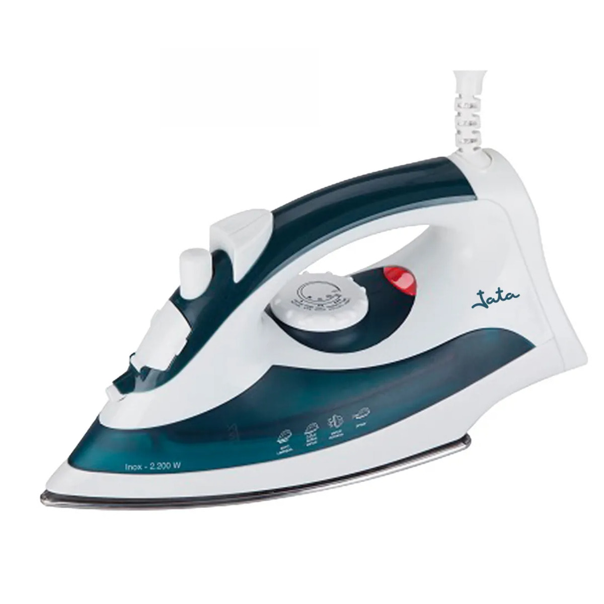 Plancha de vapor JATA PL120 con suela de acero inoxidable. Vapor vertical. 2200 W