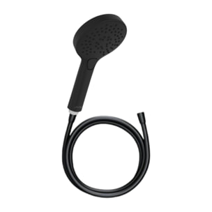 Pommeau de douche Metro 3 jets noir + flexible