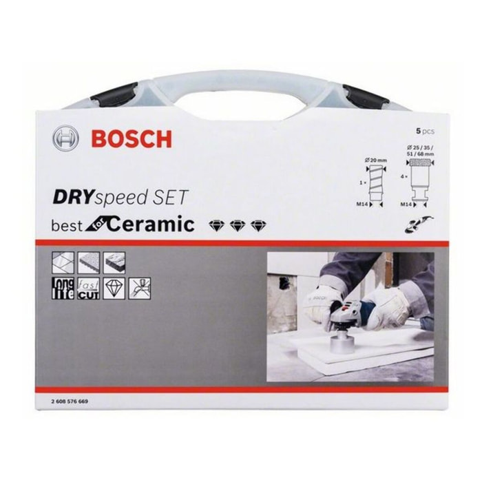 Coffret 5 scie trépans BOSCH Diamant DrySpeed - 2608576669