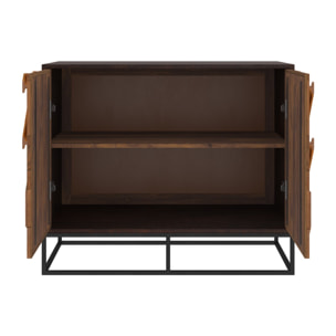 Commode 2 portes en bois d'acacia et bois recyclé - Krabi