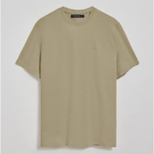 Camiseta verde microestructura con monograma bordado PC
