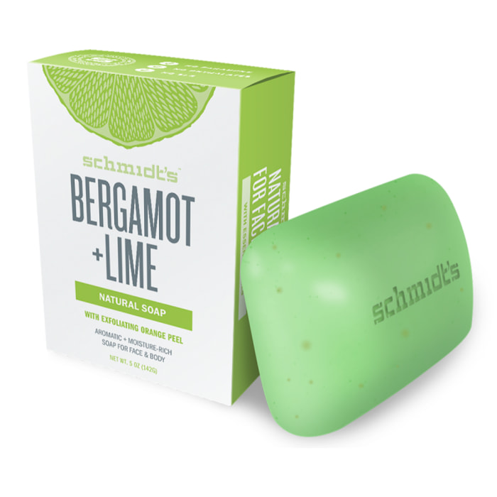 Pack de 4 - Savon d'origine naturelle Schmidt's Bergamote et Citron Vert (142g)