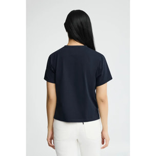 Maglietta blu marino a maniche corte con ricamo nautico Polo Club