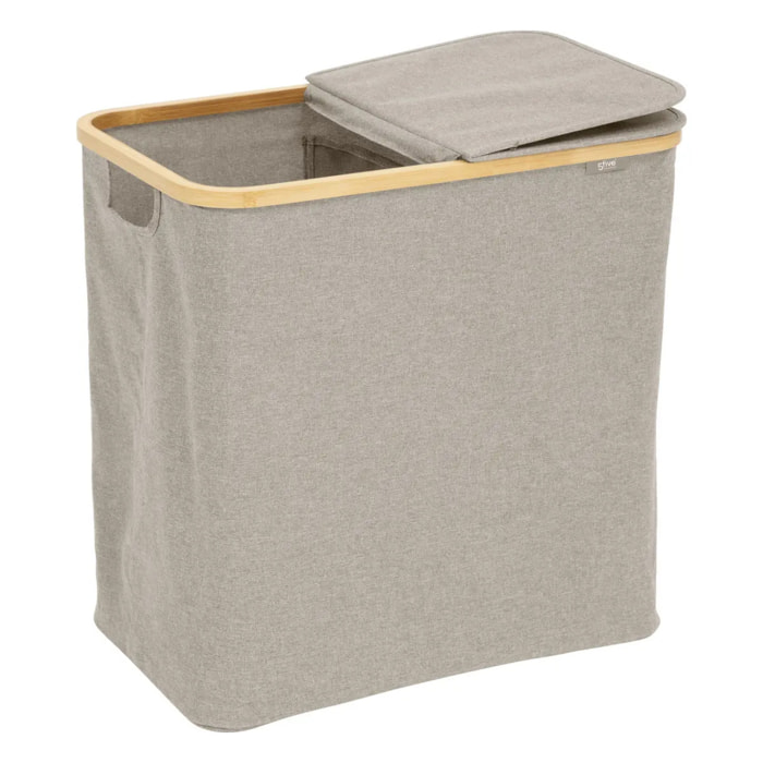 Panier à linge "Tidy box" 80L pliable double gris