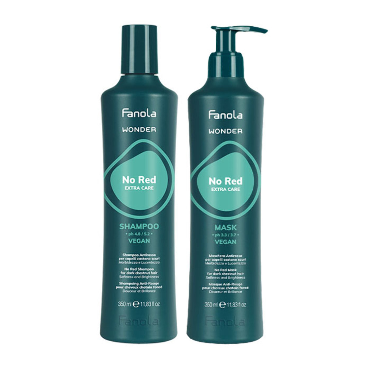 FANOLA Kit Wonder No Red Shampoo 350ml + Mask 350ml