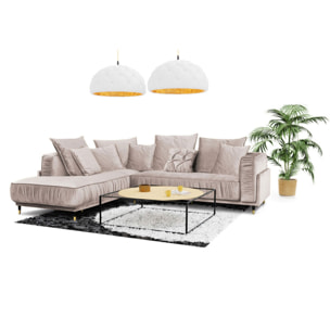 Canapé Velours Angle gauche Fiorenzo - 4 Places