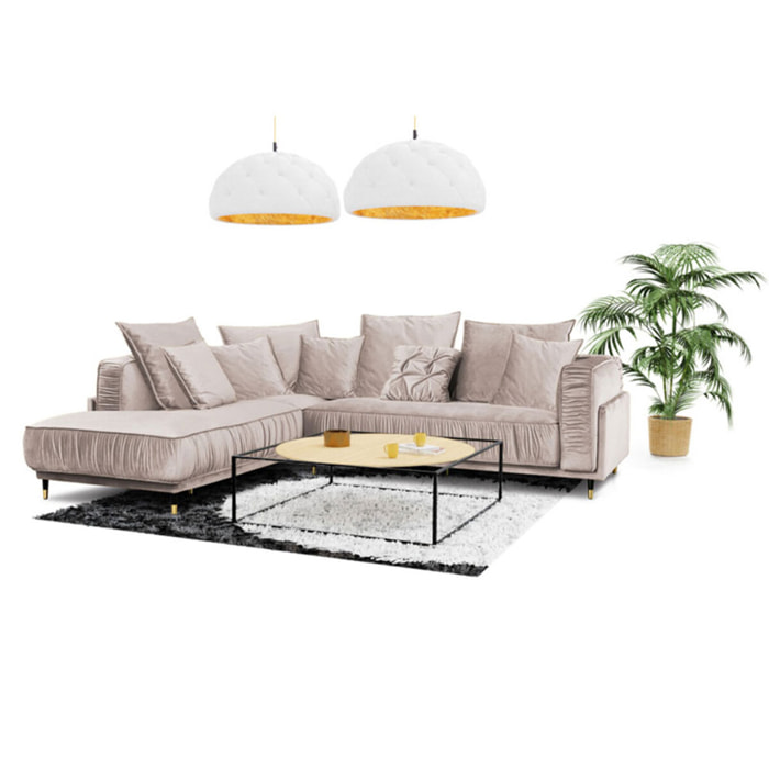 Canapé Velours Angle gauche Fiorenzo - 4 Places