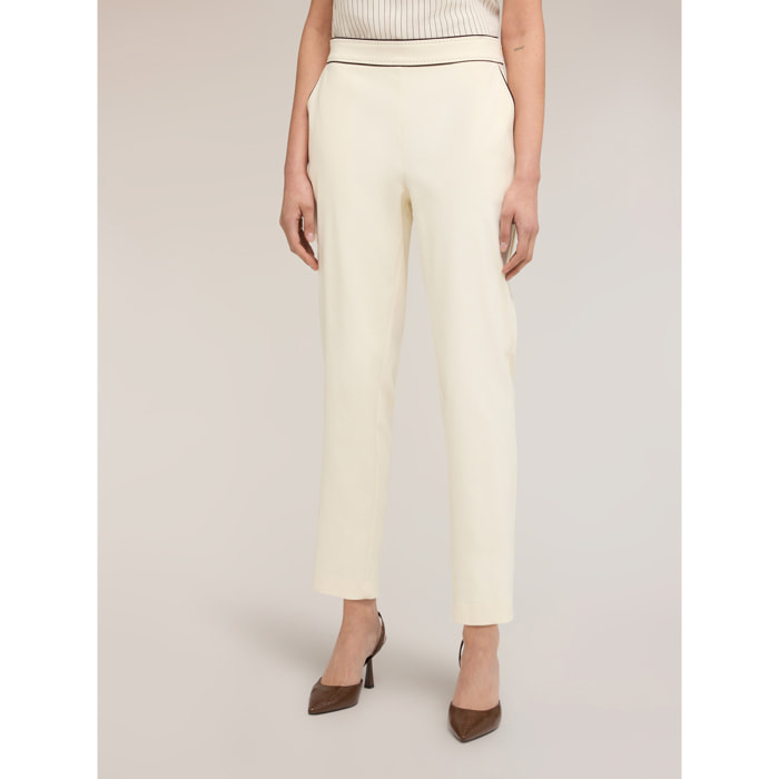 Motivi - Pantalones con ribete The Tailoring Lab - Blanco