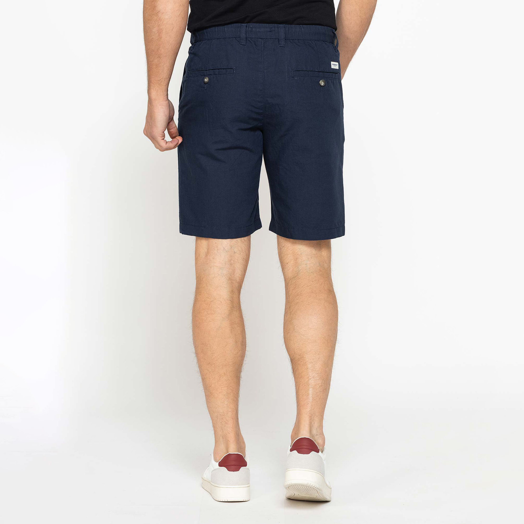 BERMUDA CHINO IN TESSUTO LINO E COTONE CON COULISSE