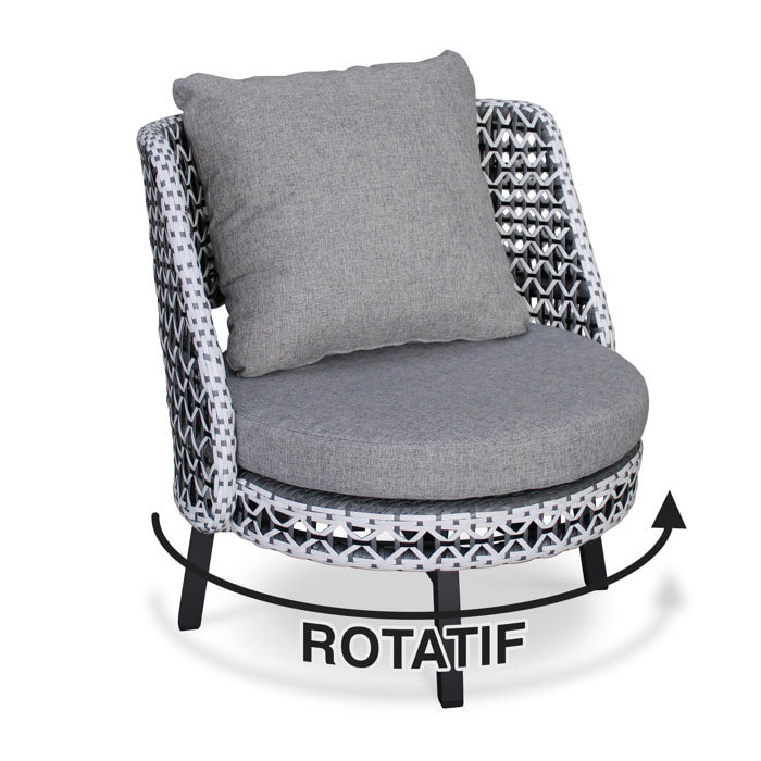 AGADIR - Salon de jardin 4 places en aluminium