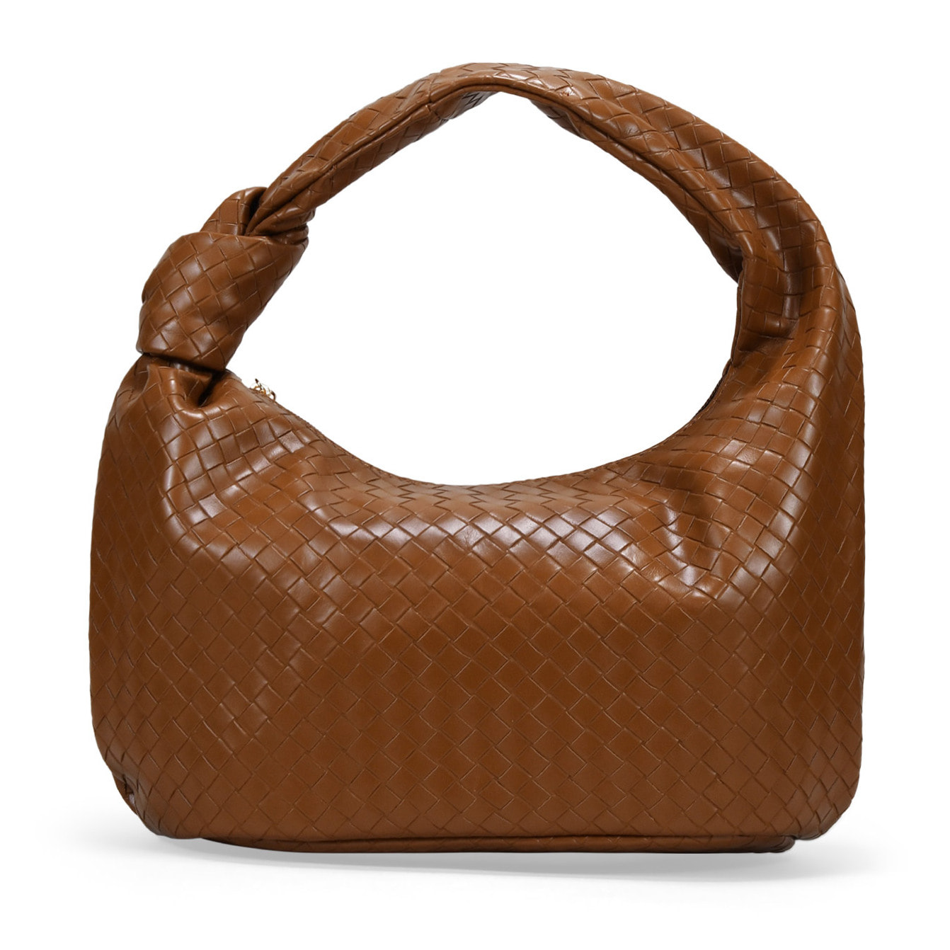 Bolso de hombro cuero trenzado con nudo