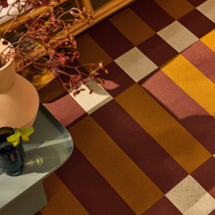 RIVIERA - Tapis intérieur/extérieur à motif carreaux marron