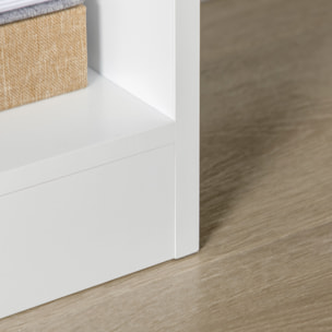 Bibliothèque étagère - tiroir, étagère, 8 compartiments - dim. 60 x 26 x 158 cm - blanc
