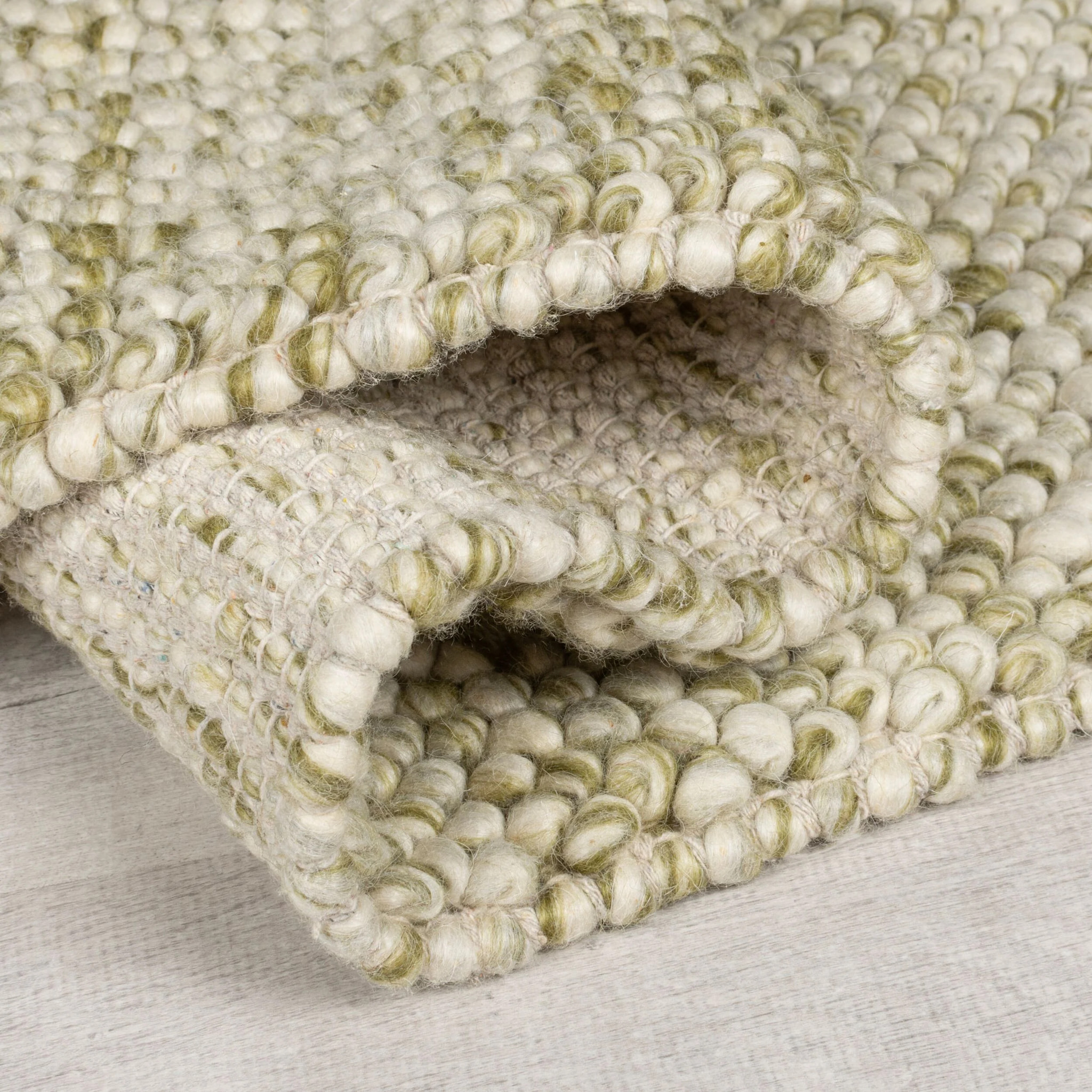 Tapis laine bouclée de couloir MINERALS Vert