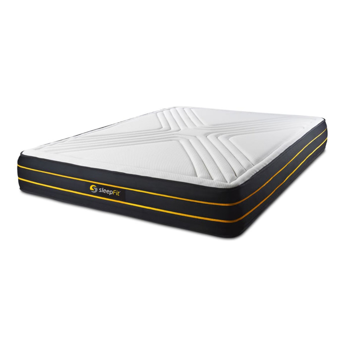 Matelas Mémoire de forme et micro ressorts ensachés - Confort équilibré et accueil moelleux - 26 d'épaisseur, 7 zones de confort - Soutien point par point - 2 places