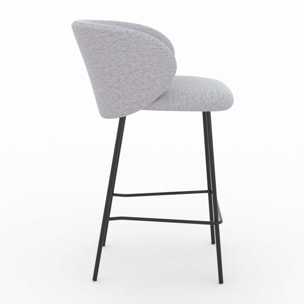 Lot de 2 chaises pour îlot central en tissu gris clair 67 cm - Victoria