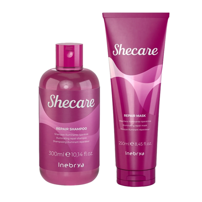 INEBRYA Kit SheCare Repair Shampoo Illuminante 300ml + Mask Illuminante 250ml