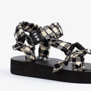 Sandalias Unisex De Niños En Blanco y Negro B&W