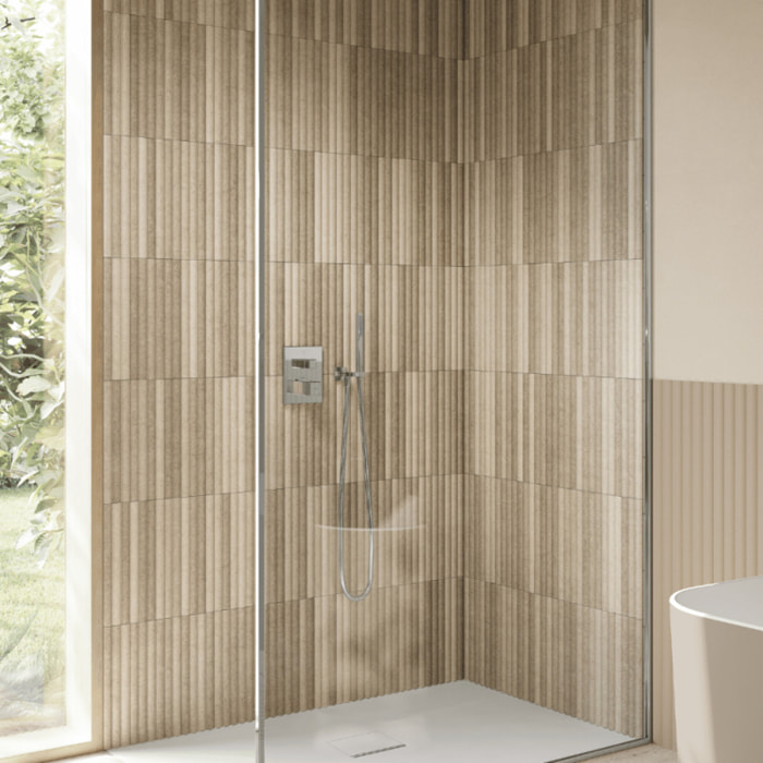 Support mural pour douchette avec raccordement Universal Showers rectangulaire chromé