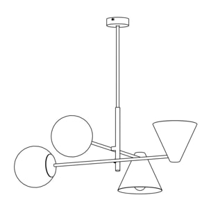Lampada a sospensione HERMES in acciaio nero opaco