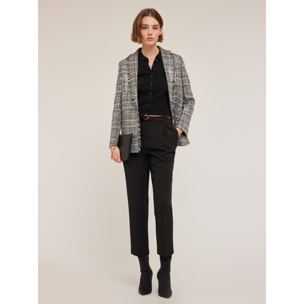 Motivi - Chaqueta de tweed de cuadros con lentejuelas - Gris