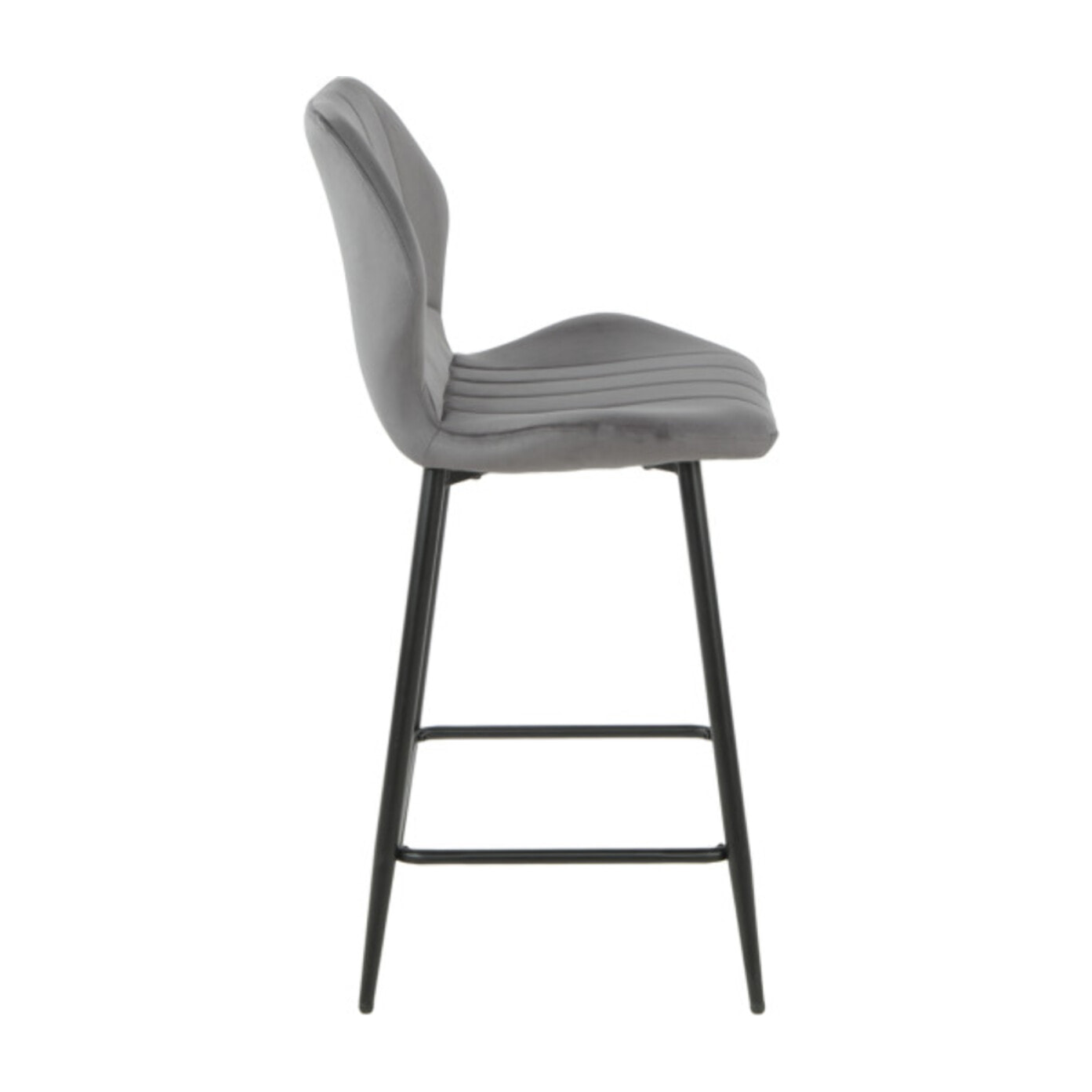Chaise haute en velours capitonné avec dossier - 3 coloris - VICTOR