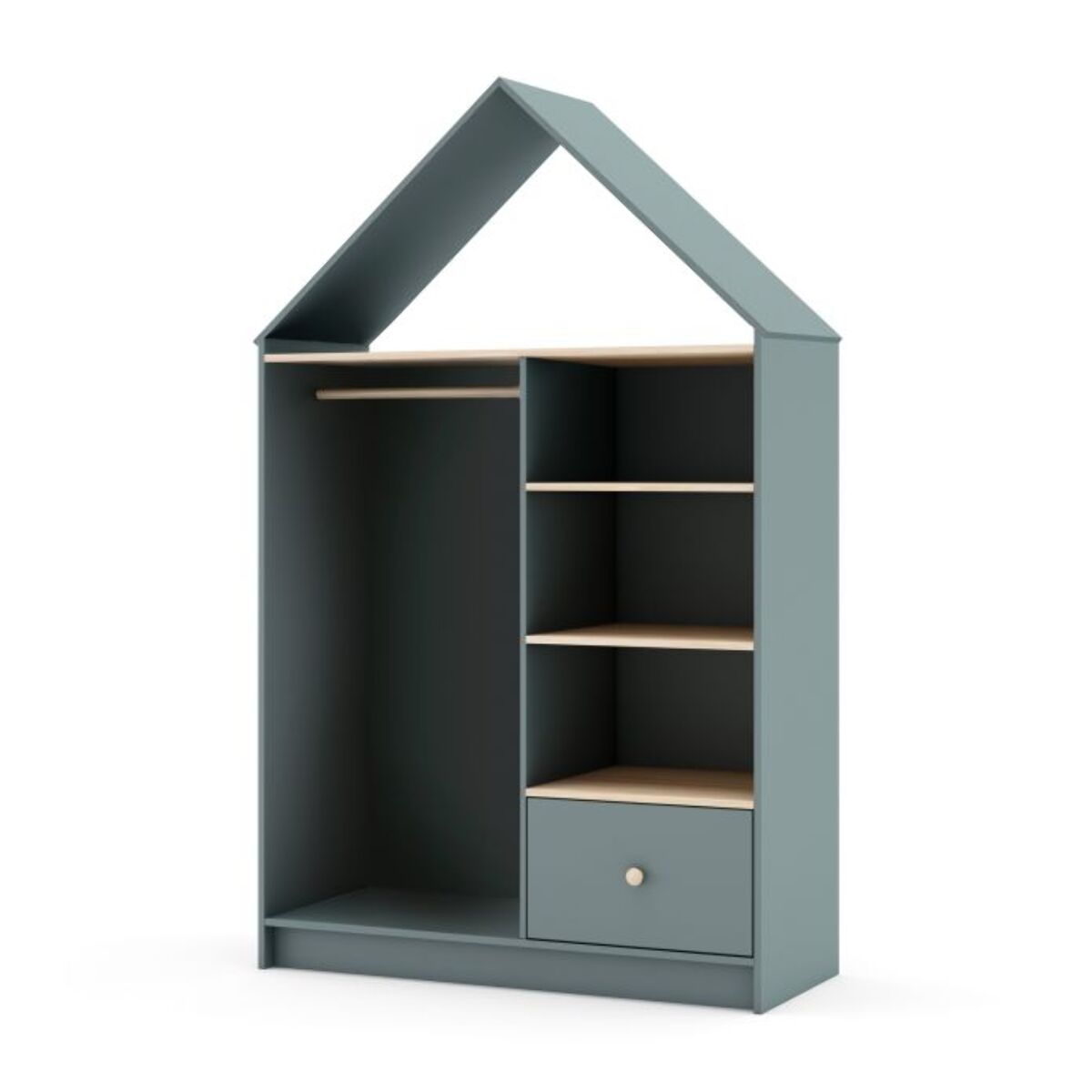 Armario vestidor juvenil Misty Cloud Verde Salvia - Oak Soft