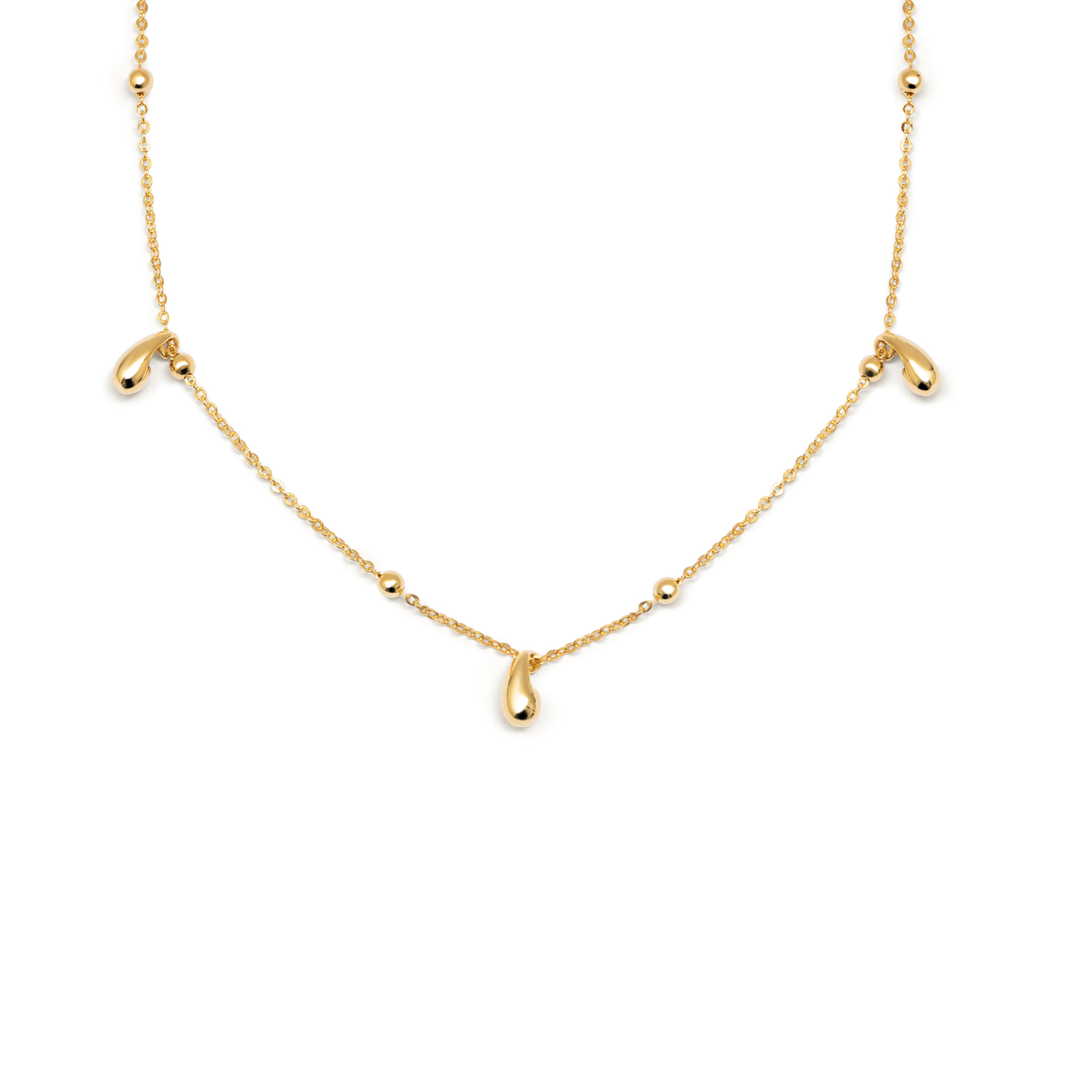 Collar Gotas y Dots Baño Oro