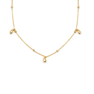 Collar Gotas y Dots Baño Oro
