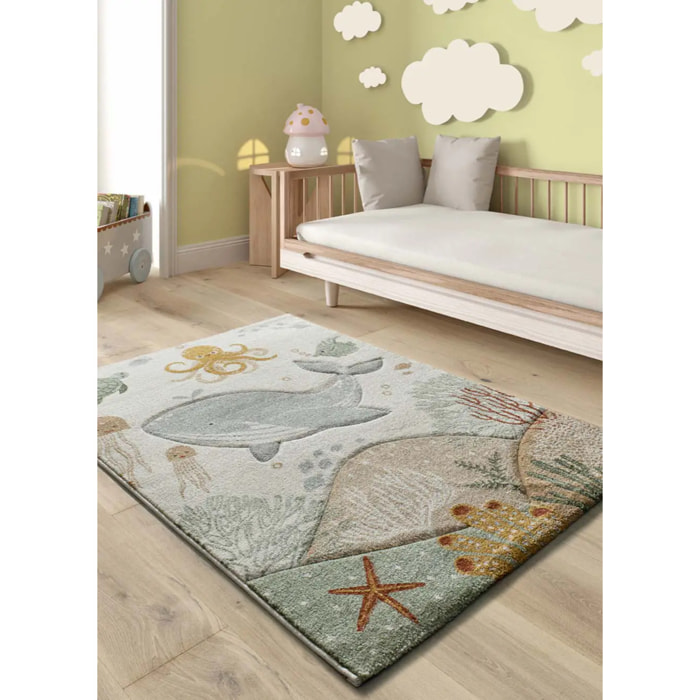 BALLOON Alfombra infantil fondo marino multicolor, 120x170 cm