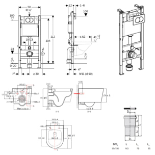 Duofix Pack WC bâti 112 cm + WC suspendu sans bride avec abattant SoftClose Swiss Aqua Technologies + plaque (GEBSTBRWR01MAN-FR)